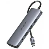 UGREEN 10 in 1 -C Hub (USB-C, 10 Ports), Dockingstation + USB Hub, Grau