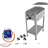 ChattenGlut Gasbräter 1-flammig 3,6kW Standgerät Edelstahlpfanne mit DGUV