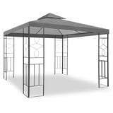 WASSERDICHTER Pavillon Romantika 3x3m Metall inkl. Dach Festzelt wasserfest Partyzelt (Anthrazit)