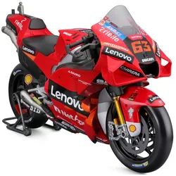 Sammlerauto MAISTO "Moto GP Ducati Lenovo  ́22, 63 Francesco Bagnaia", rot, Modellfahrzeuge, Kinder, Kunststoff