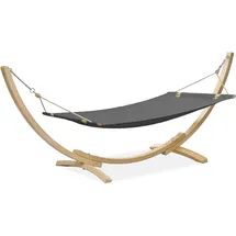 konsimo® Hängematte LENGER Hängematte mit Gestell (Hängematte mit Gestell), hergestellt in der EU, Massivholzrahmen grau