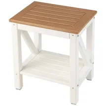 Costway Duschbank Bad mit Ablage 150 kg Braun 43 x 32 x 47 cm