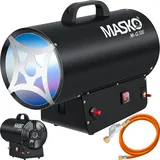 MASKO MASKO® Gasheizgebläse Gasheizer Heizkanone Gasheizstrahler Bauheizer Gas Heizgerät heizstrahler Heißluftgenerator inkl. Gasschlauch & Druckminderer Heizgebläse für handelsübliche Gasflaschen