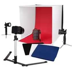 Caruba Tragbares Fotostudio mit Separaten LED-Lampen 50x50x50cm