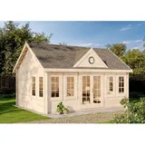 Alpholz Gartenhaus Clockhouse-XL Satteldach 550 cm x 420 cm Braun