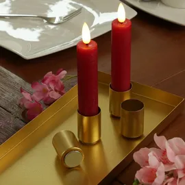 MARELIDA Stabkerzenhalter magnetisch Kerzenständer 29x12cm Kerzentablett Advent