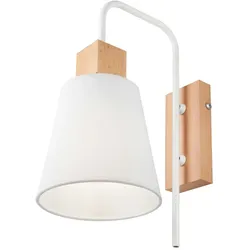 Licht-Erlebnisse Wandlampe Schirm Weiß Holz Skandinavisch REILLY