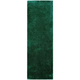 Bruno Banani Hochflor-Läufer BRUNO BANANI "Dana Teppich, Kundenliebling" Gr. 11, grün (dunkelgrün), B:67cm H:30mm L:250cm, Kunstfaser, Teppiche, Brücke, uni, weich, Mikrofaser, Diele, Flur, Wohnzimmer, Schlafzimmer
