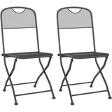 vidaXL Klappbare Gartenstühle 54 x 54 x 86 cm grau 2 St.