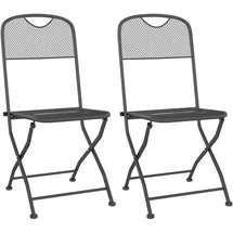 vidaXL Klappbare Gartenstühle 54 x 54 x 86 cm grau 2 St.