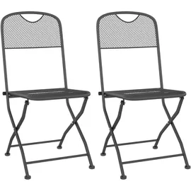 vidaXL Klappbare Gartenstühle 54 x 54 x 86 cm grau 2 St.