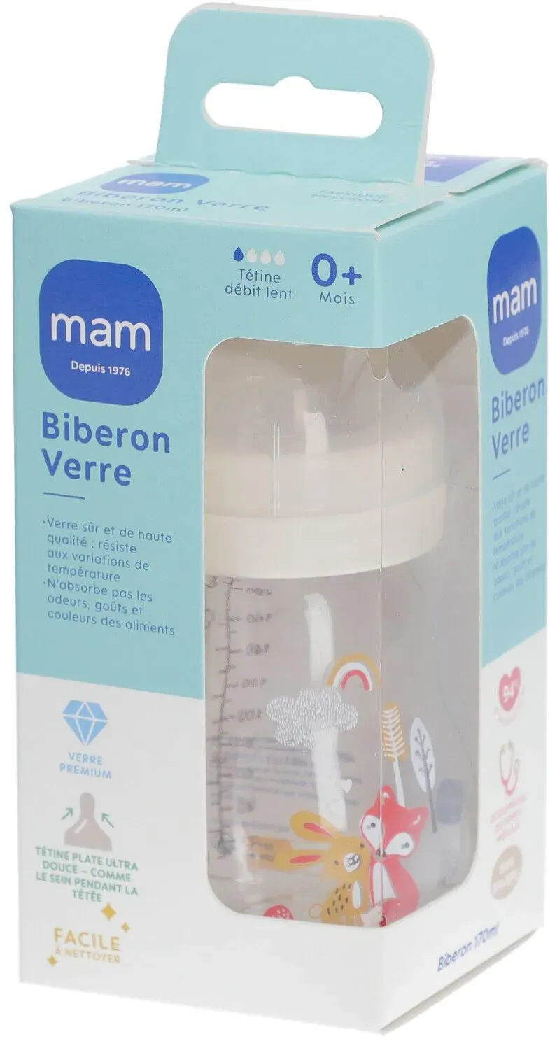 MAM Babyflasche 170 ml Glas Motiv Haus