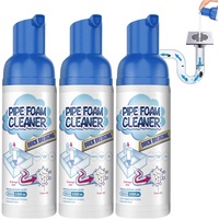 Abflussreiniger 60Ml, Intensiv Rohrreiniger für Löst Speisereste, Öle und Haare, Drain Pipe Foam Cleaner- Abflussreiniger Schaum für Küche Bad Waschbecken, Gegen Verstopfungen und Gerüche (3 Stück)