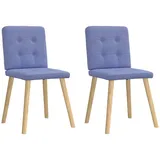 vidaXL Esszimmerstühle 2 Stk. Jeansblau Stoff