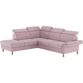 Home Affaire Ecksofa HOME AFFAIRE "Calypso L-Form", rosa (altrosa), B:259cm H:85cm T:227cm, 100% Polyester, Sofas, Ecksofa, mit Relaxfunktion motorisch im Sofa 2,5- Sitzer