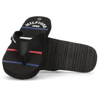 Tommy Hilfiger Damen Tommy Loves NY Beach Slides Zehentrenner Badeschuhe, Farbe:Schwarz, Schuhe NEU:EU 37 - 37 EU