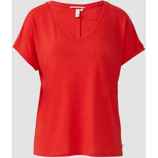 QS T-Shirt aus Leinenmix, Damen, rot, L