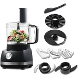 TopStrong Küchenmaschine, 800W Food processor Chopper, 2L Schwarz Küchenmaschine Zerkleinerer Multizerkleinerer, Kompakt-Küchenmaschine, 3 Geschwindigkeiten & Puls, Zerkleinerer, Knetmaschine