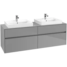 Villeroy & Boch Collaro Waschbeckenunterschrank 160 x 55 cm Glossy Grey