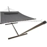 Vita5 Hängematte mit Gestell, Outdoor, Garten, Pool, Balkon, und Terrasse, Indoor Hängematten 2 Personen Hängesessel, Doppelhängematte Ständer, 200kg Belastbarkeit, Einfache Montage