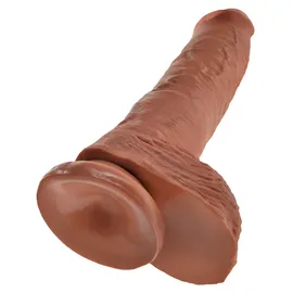 KING COCK 10" Cock with Balls, Tan,