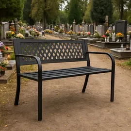 gogarden Gartenbank 120 x 49 x 76 cm Schwarz