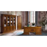 Schreibtisch Büro Tisch Edle Holz Tische Barock Rokoko Antik Stil 185x90cm Neu - Braun