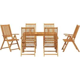 vidaXL Garten Essgruppe 7 pcs Braun Massivholz Akazie vidaXL