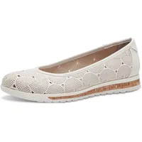 Jana Damen Ballerinas Runde Spitze Vegan, weiß (White), 39