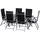 Outsunny Gartengarnitur 7-tlg. schwarz/silber