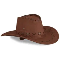 Relaxdays Cowboyhut Braun/Schwarz One Size