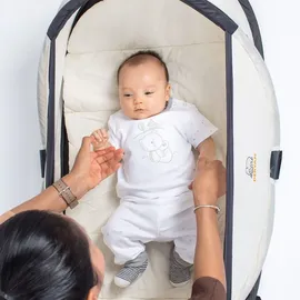 Deryan Pop-up-Reisebett mit Moskitonetz Infant BabyBox - Campingbett - Creme