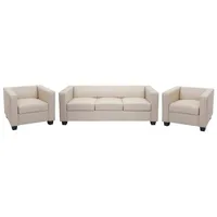 MCW Wohnlandschaft Lille-3-1-1-L, Bequeme Sitzpolsterung, bestehend aus einem 3er Sofa und 2x Sessel, Kunststofffüße