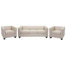 MCW Wohnlandschaft Lille-3-1-1-L, Bequeme Sitzpolsterung, bestehend aus einem 3er Sofa und 2x Sessel, Kunststofffüße