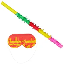 Relaxdays Pinata Zubehör Set 2-teilig Gelb/Grün/Rot