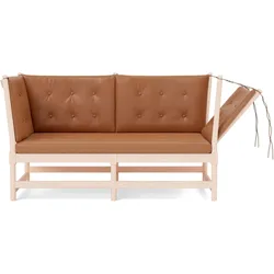 Fredericia The Spoke-Back Sofa, eiche weiß lackiert / leder max 95 cognac