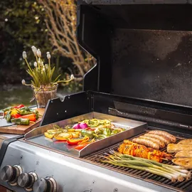 Grillrost.com Das Original Grillplatte 40 x 30 cm Edelstahl silber