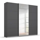 RAUCH "Kleiderschrank Schrank Garderobe Wäscheschrank Ankleide OTELI", grau (graumetallic), B:203cm H:229cm T:68cm, Holzwerkstoff, Schränke, Schwebetürenschrank, mit Mittelspiegel, in verschiedenen Dekor- und Hochglanzfarben