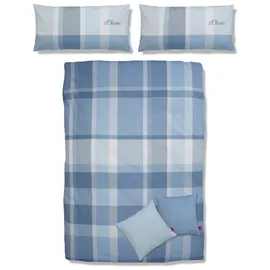 s.Oliver Tabea Renforcé Blau 155 x 220 cm + 2 x 40 x 80 cm