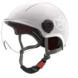 Jethelm mit Visier Motorradhelm Herren Damen Helm Motorrad Roller Helm Mopedhelm Chopper Retro Mofa ECE DOT Zertifiziert