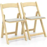 COSTWAY Set von 2 Klappstühlen, Küchenstühle mit Gepolstertem Sitz & Rückenlehne, bis zu 160 kg, Klappbare Esszimmerstühle