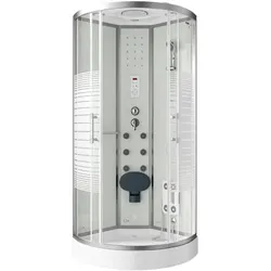 Home Deluxe GmbH HOME DELUXE - Komplettdusche WHITE PEARL - Maße: 90 x 90 cm - inkl. Regendusche Radio und Zubehör I Fertigdusche, Dusche, Duschtempel