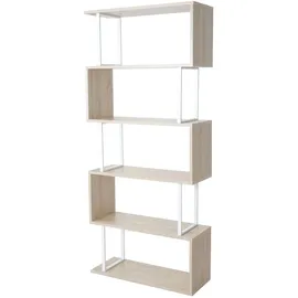 berlinlodge Bücherregal 183 x 80 x 30 cm Eiche-Optik Weiß