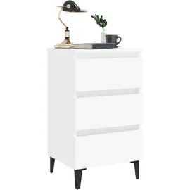 vidaXL Nachtschrank mit Metallbeinen 40 x 35 x 69 cm Weiß