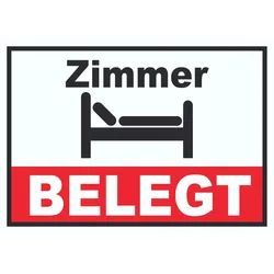 Zimmer BELEGT Schild A6 (105x148mm)