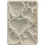 Stamperia Silicon Mould A5 für Scrapbooks und Basteln Alice in Christmas/Simple Hearts