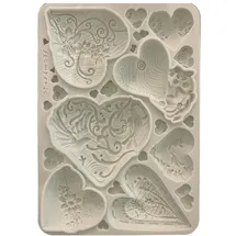 Stamperia Silicon Mould A5 für Scrapbooks und Basteln Alice in Christmas/Simple Hearts