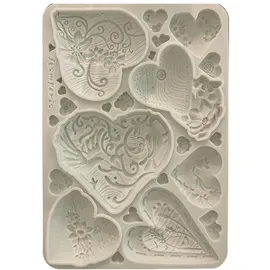 Stamperia Silicon Mould A5 für Scrapbooks und Basteln Alice in Christmas/Simple Hearts