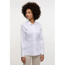Eterna Satin Shirt Bluse in weiß unifarben, weiß, 42