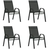 vidaXL Stapelbare Gartenstühle 4 Stk. Schwarz Textilene